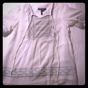 Womens white and silver blouse; timeless